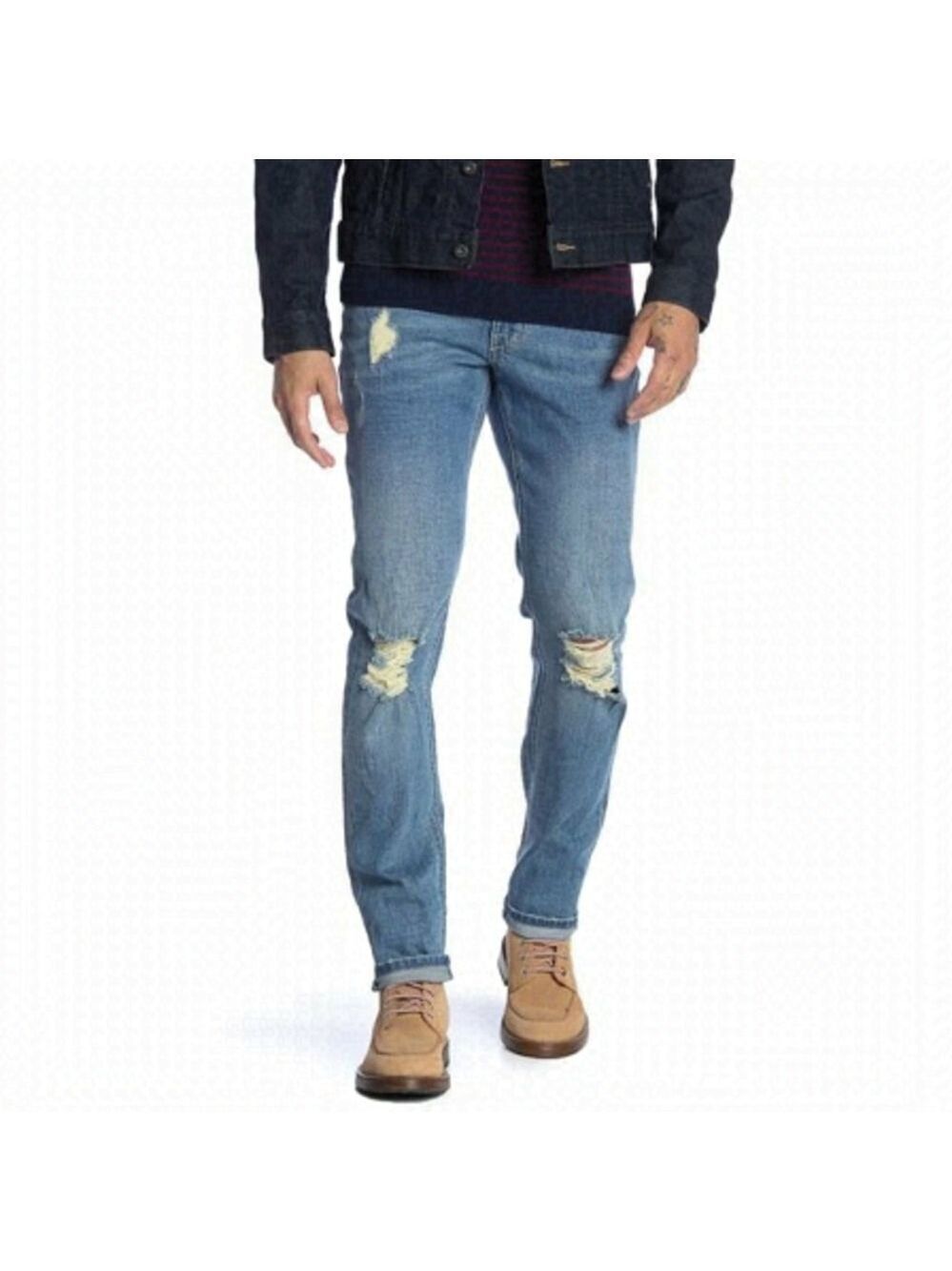 RAIL BNWT Mens Stretch Skinny Blue Jeans Sz 29x32